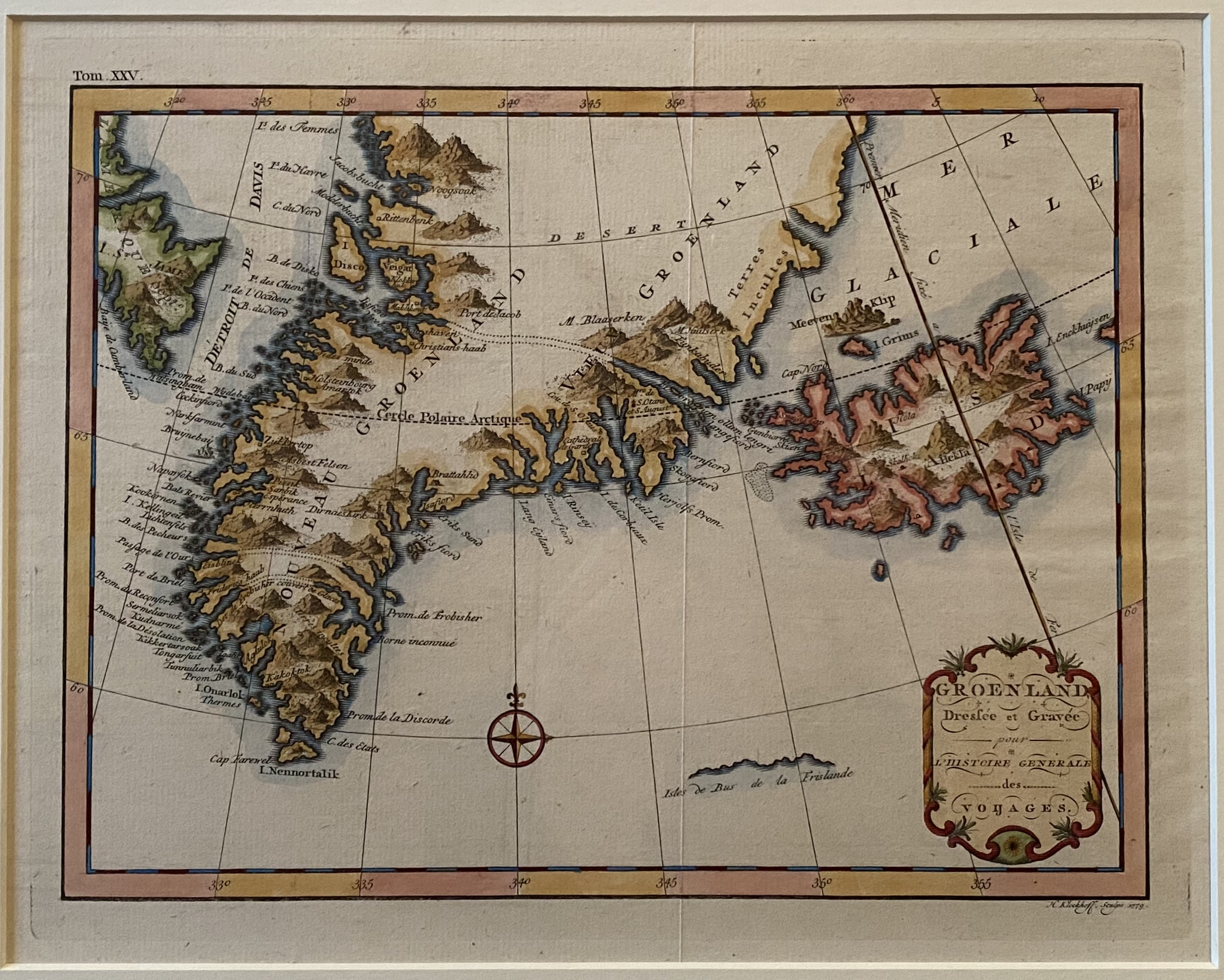 Groenland –  Dressee et Gravee pour L’ Histoire Generale des Voyages