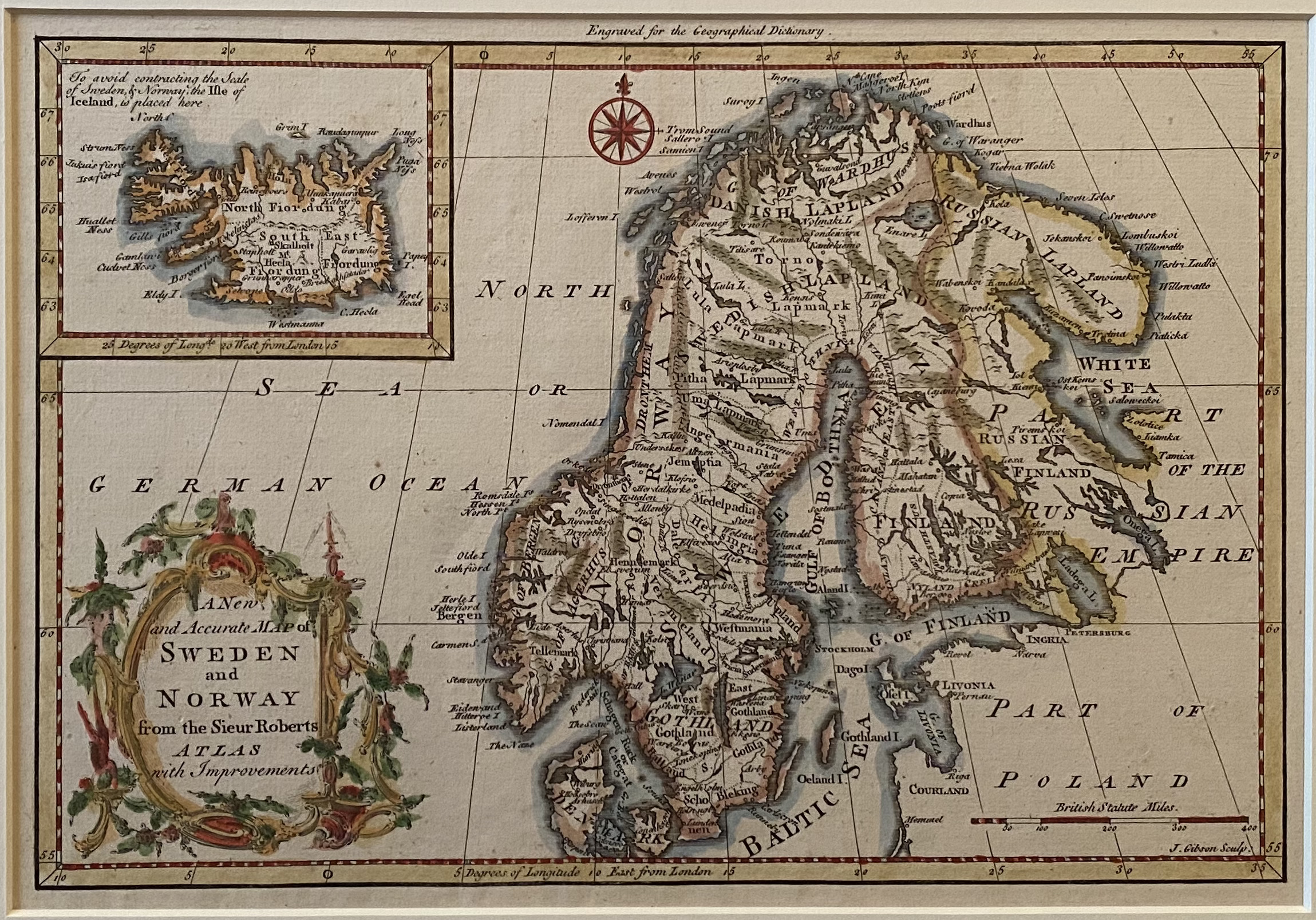 A New and Accurate Map of Sweden and Norway from the Sieur Roberts Atlas with Improvements