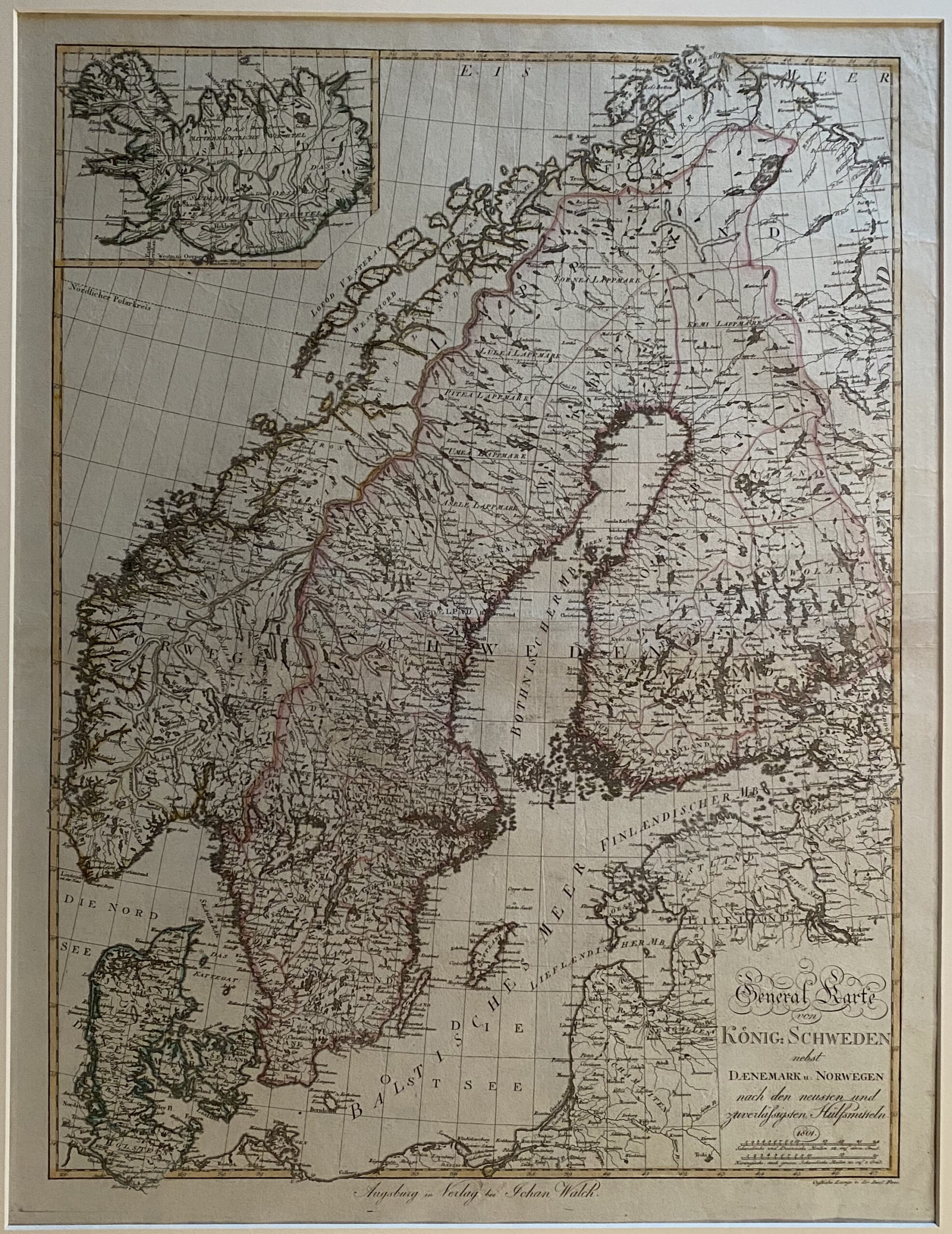 Generalkarte von König: Schweden nebst Daenemark u. Norwegen  nach den neuesten und zuverlässigsten Hilfsmitteln 1801