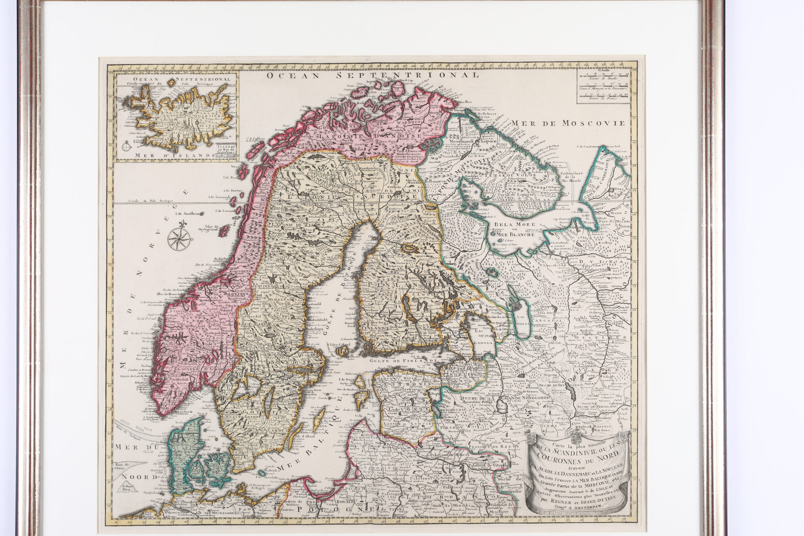 Carte la plus nouvelle de la Scandinavie ou les Couronnes  du Nord  scavoir