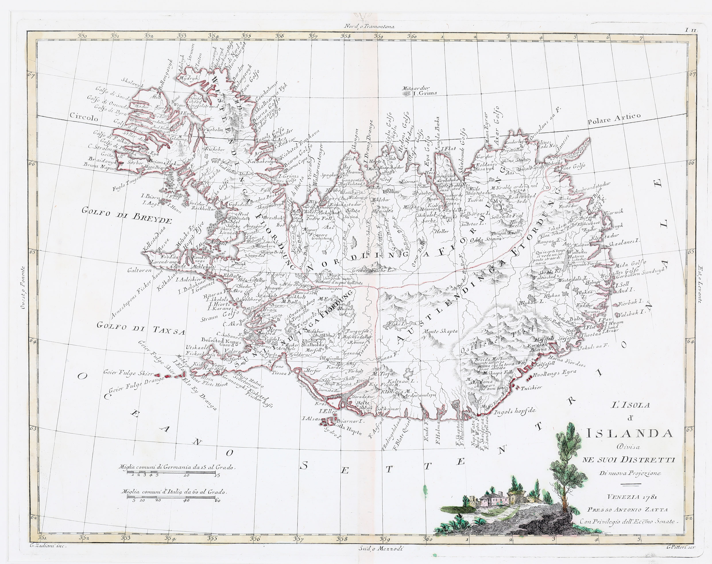 7. L‘Isola d‘Islanda – Divisa Ne Suoi Distretti Di nuova Projezione