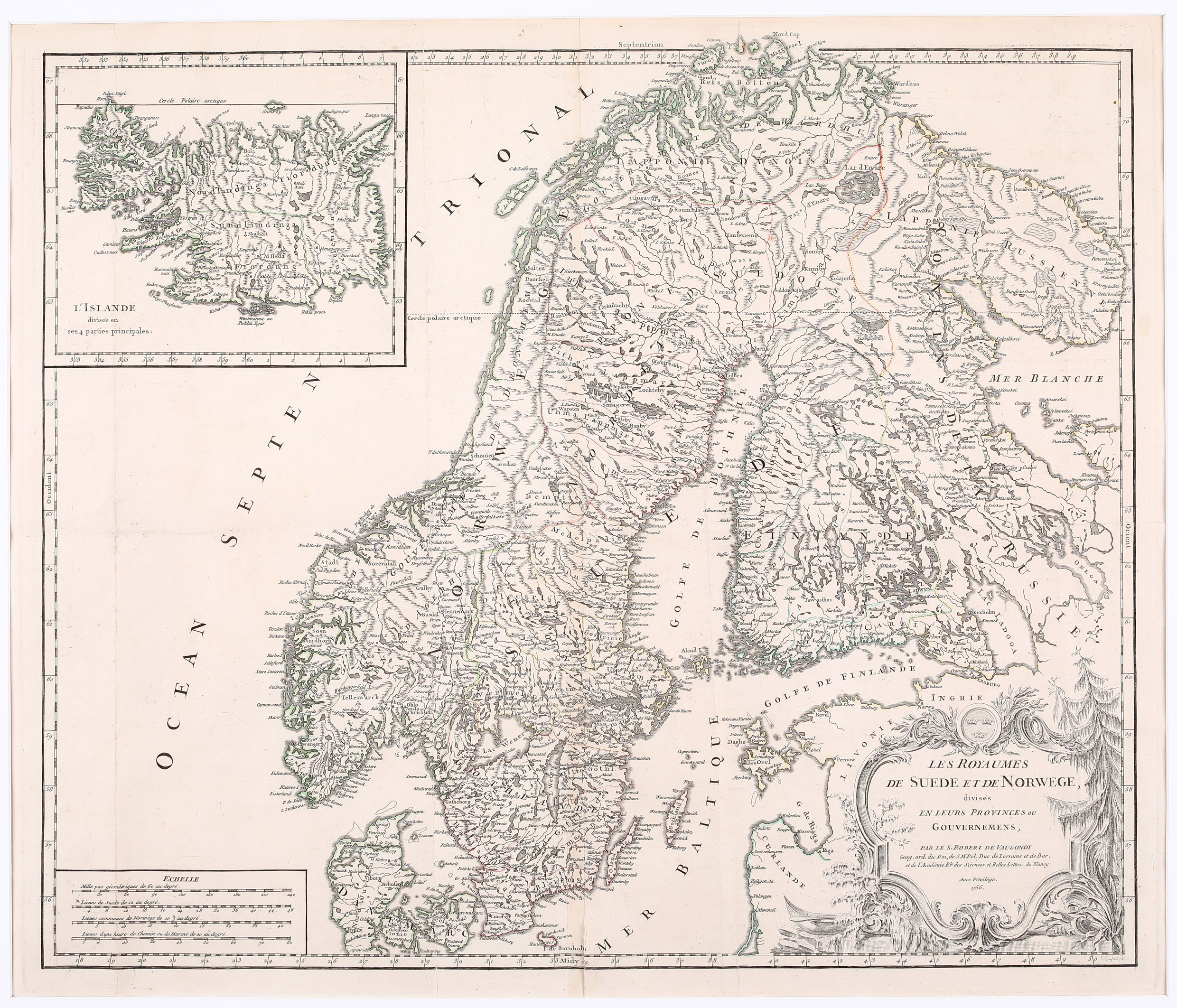 89. Les Royaumes de Suede et de Norwege divises en leurs Provinces ou Gouvernemens