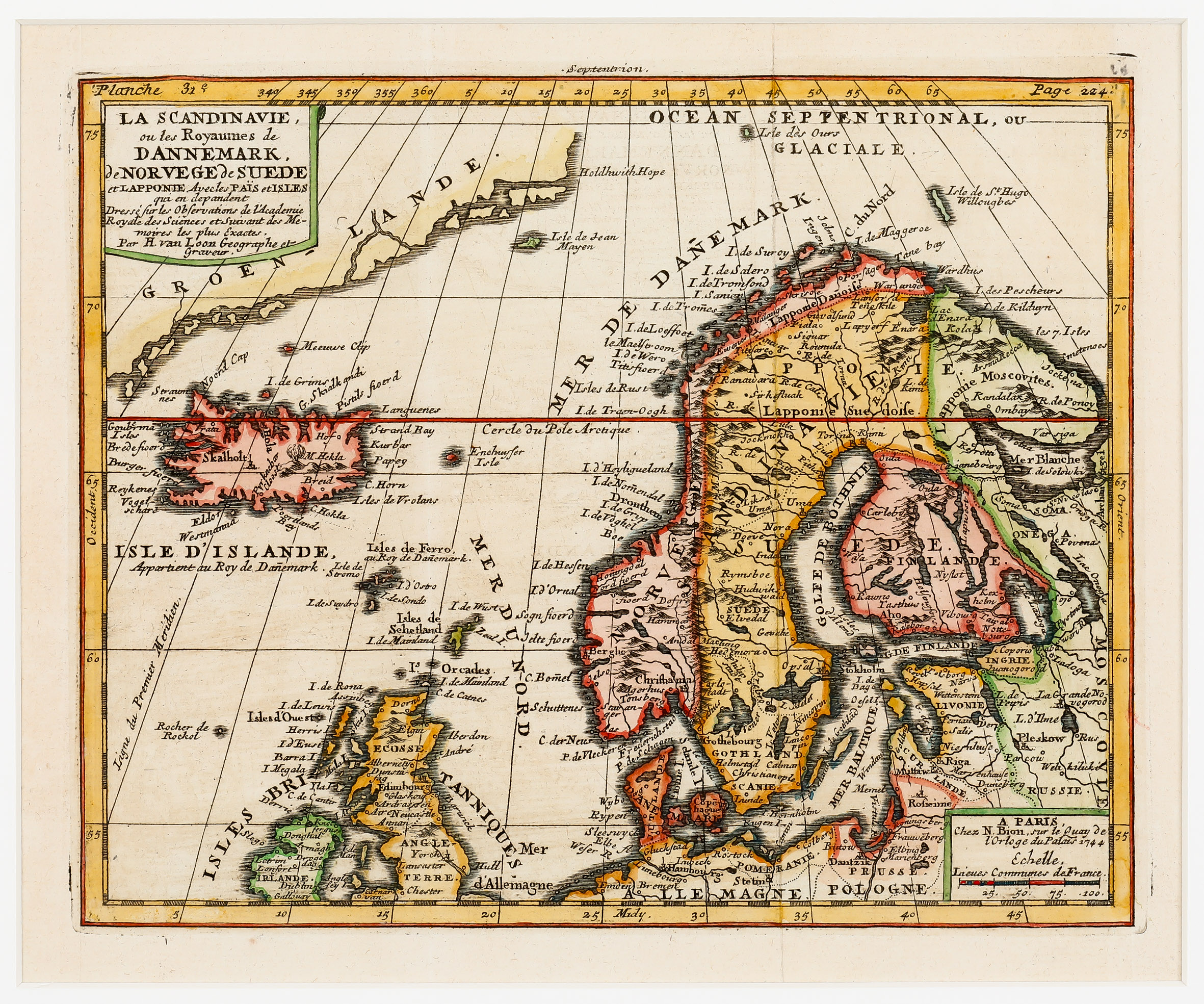 122. La Scandinavie, ou les Royaumes de Dannemark, de Norvege de Suede et Lapponie.Het Koningryk Denemarken en Noorwegen